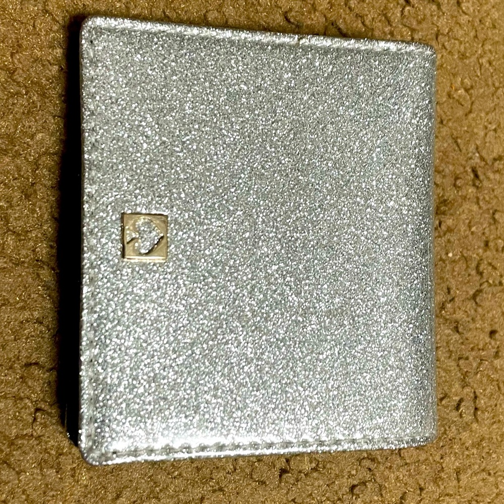 Kate spade silver glitter wallet